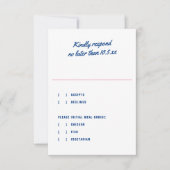 はっきりした種ファンキーモダンカラフルブルーピ結婚ンク 出欠カード (正面)