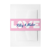 はっきりした種ファンキーモダンカラフルブルーピ結婚ンク 招待状ベリーバンド (正面例)