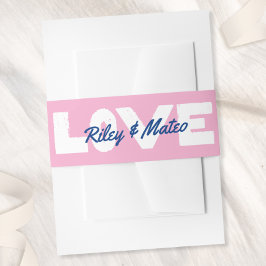 はっきりした種ファンキーモダンカラフルブルーピ結婚ンク 招待状ベリーバンド