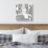 はっきりした簡単猫#10 キャンバスプリント (インサイチュ (寝室))