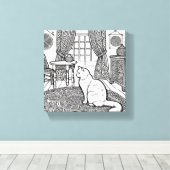 はっきりした簡単猫#10 キャンバスプリント (インサイチュ (ウッドフロア))