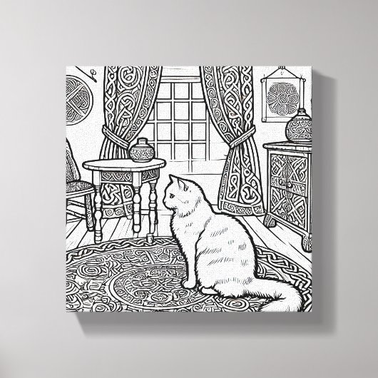 はっきりした簡単猫#10 キャンバスプリント (正面)