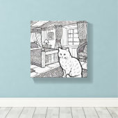 はっきりした簡単猫#11 キャンバスプリント (インサイチュ (ウッドフロア))