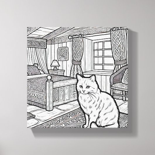 はっきりした簡単猫#11 キャンバスプリント (正面)