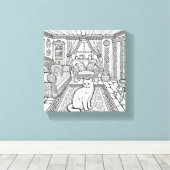 はっきりした簡単猫#12 キャンバスプリント (インサイチュ (ウッドフロア))