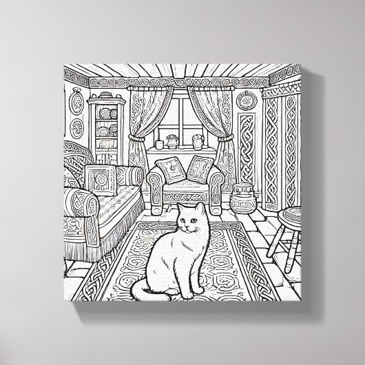 はっきりした簡単猫#12 キャンバスプリント (正面)