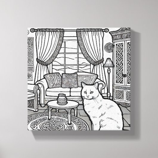 はっきりした簡単猫#13 キャンバスプリント (正面)