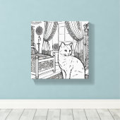 はっきりした簡単猫#14 キャンバスプリント (インサイチュ (ウッドフロア))
