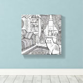 はっきりした簡単猫#15 キャンバスプリント (インサイチュ (ウッドフロア))