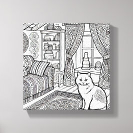 はっきりした簡単猫#15 キャンバスプリント