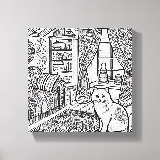 はっきりした簡単猫#15 キャンバスプリント (正面)