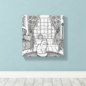 はっきりした簡単猫#16 キャンバスプリント (インサイチュ (ウッドフロア))