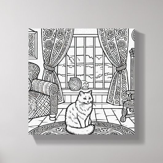 はっきりした簡単猫#16 キャンバスプリント (正面)