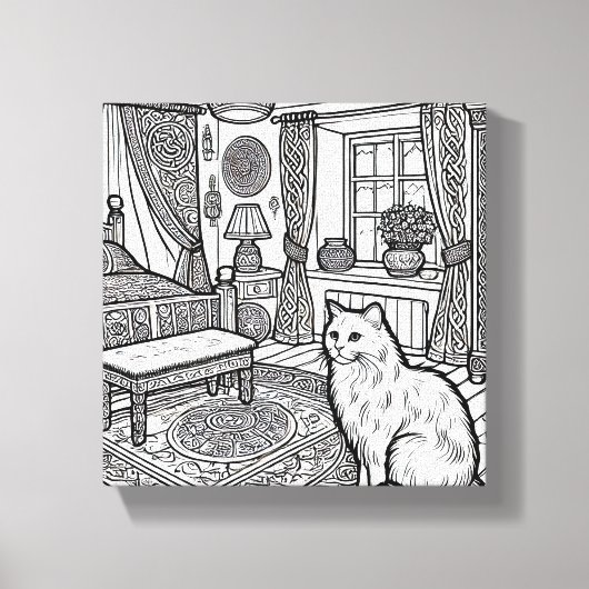 はっきりした簡単猫#17 キャンバスプリント (正面)