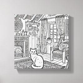 はっきりした簡単猫#18 キャンバスプリント