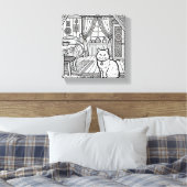 はっきりした簡単猫#19 キャンバスプリント (インサイチュ (寝室))