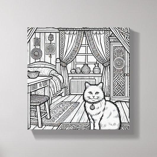 はっきりした簡単猫#19 キャンバスプリント (正面)