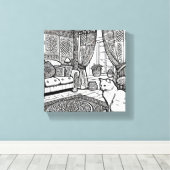 はっきりした簡単猫#1 キャンバスプリント (インサイチュ (ウッドフロア))