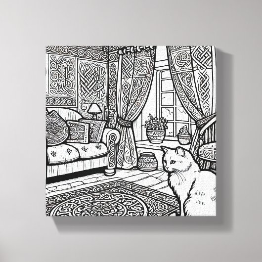 はっきりした簡単猫#1 キャンバスプリント (正面)