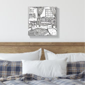 はっきりした簡単猫#20 キャンバスプリント (インサイチュ (寝室))