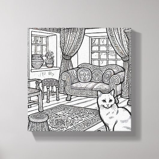 はっきりした簡単猫#20 キャンバスプリント (正面)