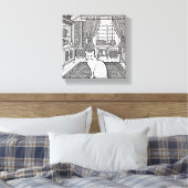 はっきりした簡単猫#21 キャンバスプリント (インサイチュ (寝室))