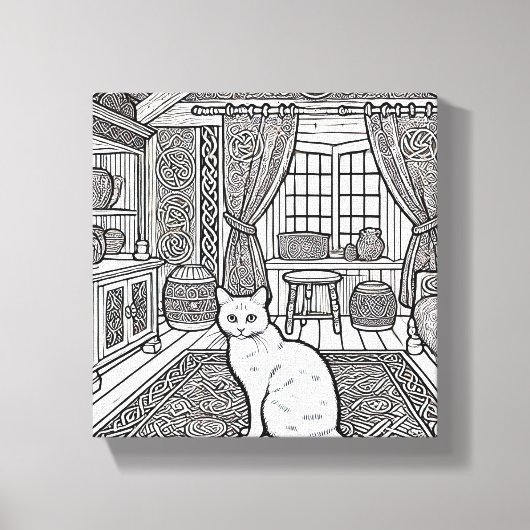 はっきりした簡単猫#21 キャンバスプリント (正面)