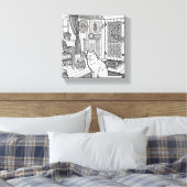 はっきりした簡単猫#22 キャンバスプリント (インサイチュ (寝室))