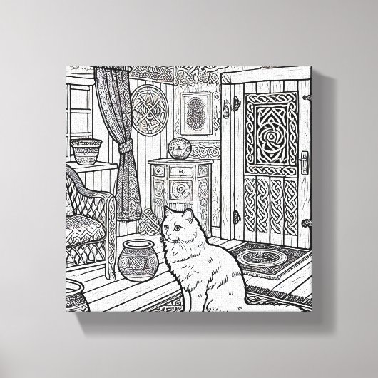 はっきりした簡単猫#22 キャンバスプリント (正面)