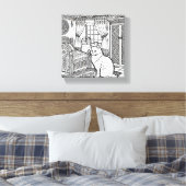 はっきりした簡単猫#23 キャンバスプリント (インサイチュ (寝室))