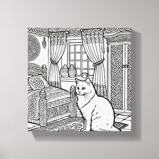 はっきりした簡単猫#23 キャンバスプリント (正面)