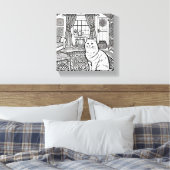 はっきりした簡単猫#27 キャンバスプリント (インサイチュ (寝室))