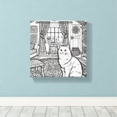 はっきりした簡単猫#27 キャンバスプリント (インサイチュ (ウッドフロア))