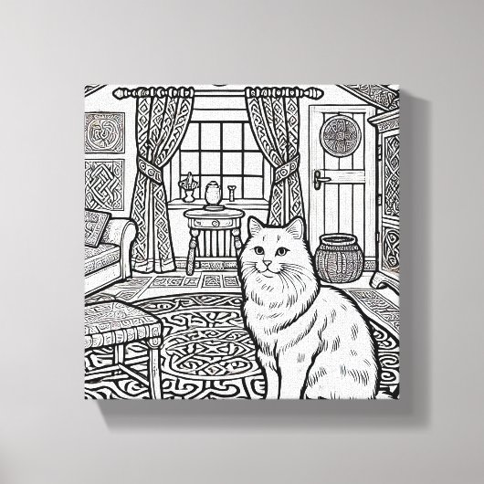 はっきりした簡単猫#27 キャンバスプリント (正面)