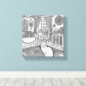 はっきりした簡単猫#31 キャンバスプリント (インサイチュ (ウッドフロア))