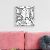 はっきりした簡単猫#38 キャンバスプリント (インサイチュ (リビング))