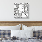 はっきりした簡単猫#38 キャンバスプリント (インサイチュ (寝室))