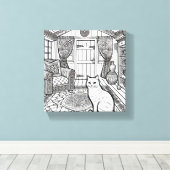 はっきりした簡単猫#38 キャンバスプリント (インサイチュ (ウッドフロア))