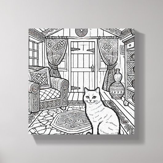 はっきりした簡単猫#38 キャンバスプリント (正面)