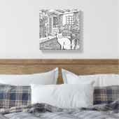 はっきりした簡単猫#3 キャンバスプリント (インサイチュ (寝室))