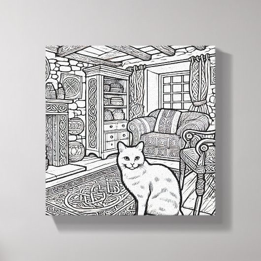 はっきりした簡単猫#3 キャンバスプリント (正面)