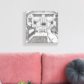 はっきりした簡単猫#41 キャンバスプリント (インサイチュ (リビング))