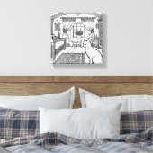 はっきりした簡単猫#41 キャンバスプリント (インサイチュ (寝室))