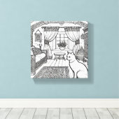 はっきりした簡単猫#41 キャンバスプリント (インサイチュ (ウッドフロア))