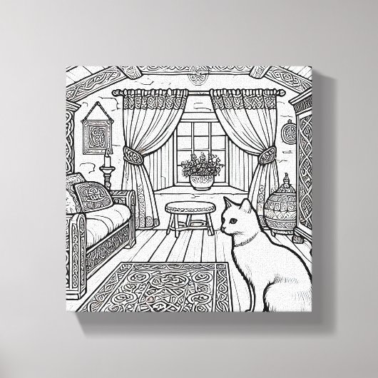 はっきりした簡単猫#41 キャンバスプリント (正面)