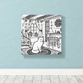 はっきりした簡単猫#43 キャンバスプリント (インサイチュ (ウッドフロア))