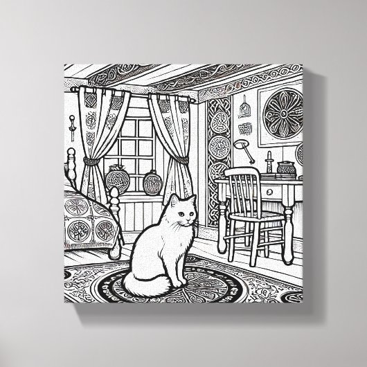 はっきりした簡単猫#43 キャンバスプリント (正面)