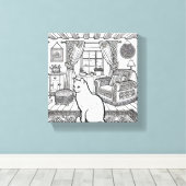 はっきりした簡単猫#46 キャンバスプリント (インサイチュ (ウッドフロア))