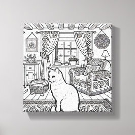 はっきりした簡単猫#46 キャンバスプリント