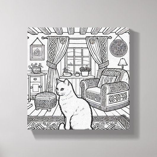 はっきりした簡単猫#46 キャンバスプリント (正面)